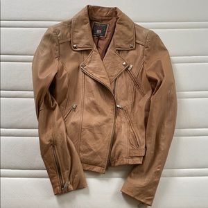 Genuine leather moto jacket